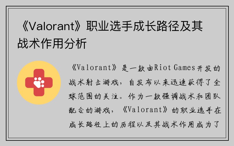 《Valorant》职业选手成长路径及其战术作用分析